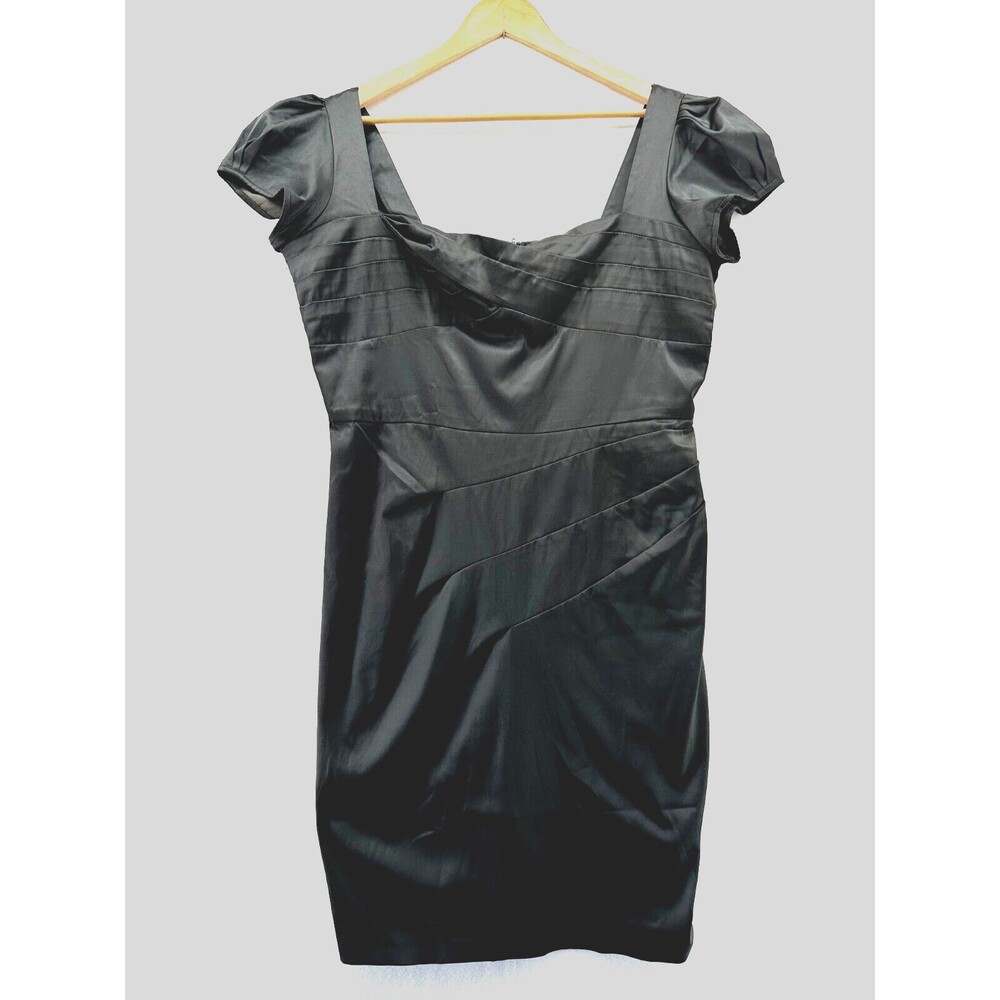 Stop Staring Wiggle Dress Size 14/16 Black Satin Billion Dollar Baby